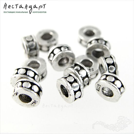 Бусина-спейсер Antique Collar Sterling Silver 6х3 мм