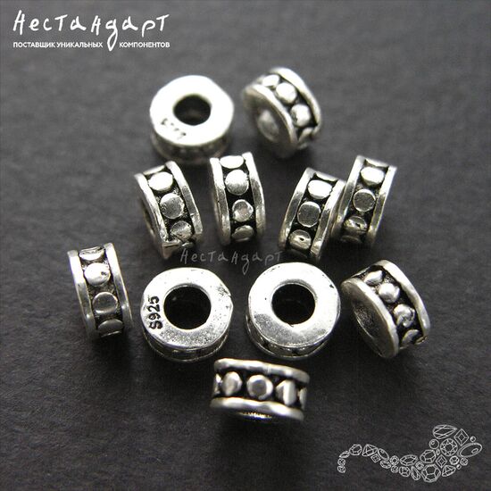 Бусина-спейсер Antique Collar Sterling Silver 6х3 мм, изображение 2