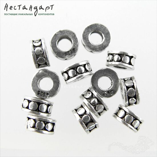 Бусина-спейсер Antique Collar Sterling Silver 6х3 мм, изображение 3