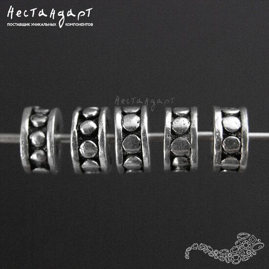 Бусина-спейсер Antique Collar Sterling Silver 6х3 мм, изображение 4