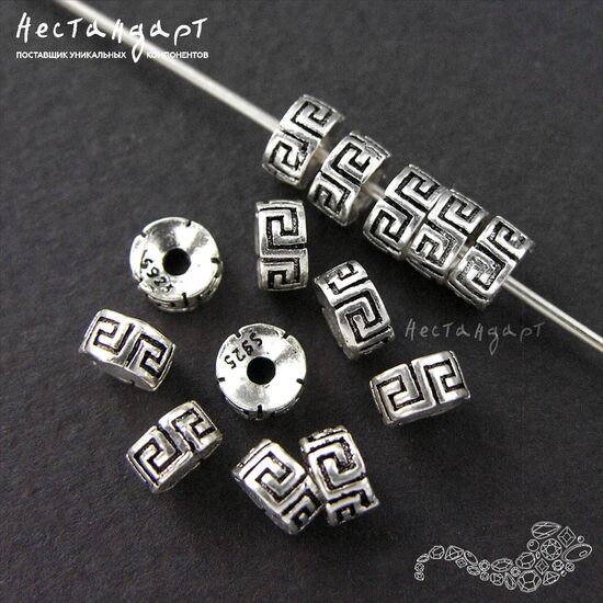 Бусина Meander Sterling Silver 6x3 мм