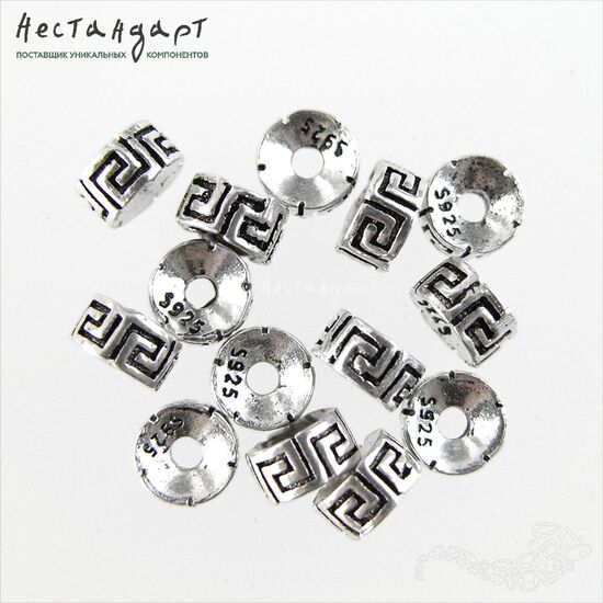 Бусина Meander Sterling Silver 5х2,5 мм, изображение 2