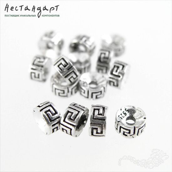 Бусина Meander Sterling Silver 5х2,5 мм, изображение 3