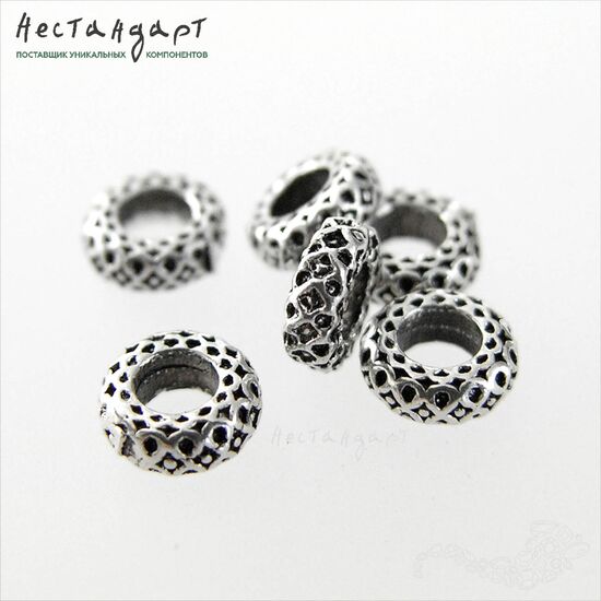 Бусина Lattice Sterling Silver 6х2 мм