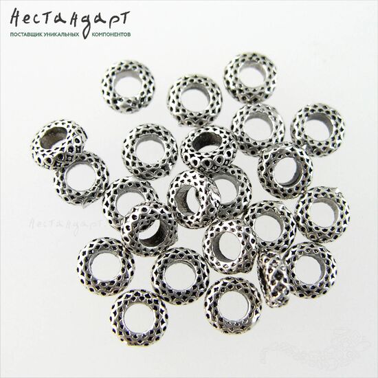 Бусина Lattice Sterling Silver 6х2 мм, изображение 3