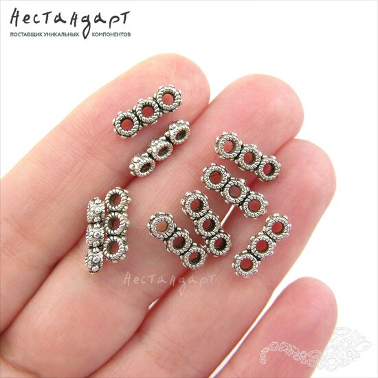 Бусина-спейсер Mio Trio 13х5 мм (уп. 6 шт.), изображение 2