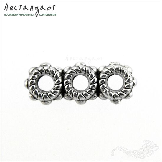 Бусина-спейсер Mio Trio 13х5 мм (уп. 6 шт.), изображение 4