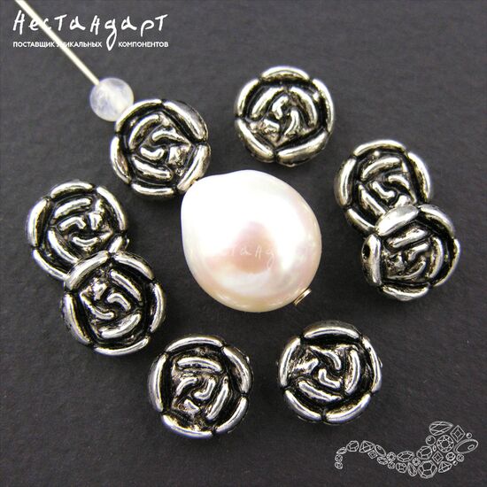 Бусина Royal Rose 10х3 (уп. 6 шт.), изображение 2