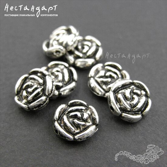 Бусина Royal Rose 10х3 (уп. 6 шт.), изображение 4