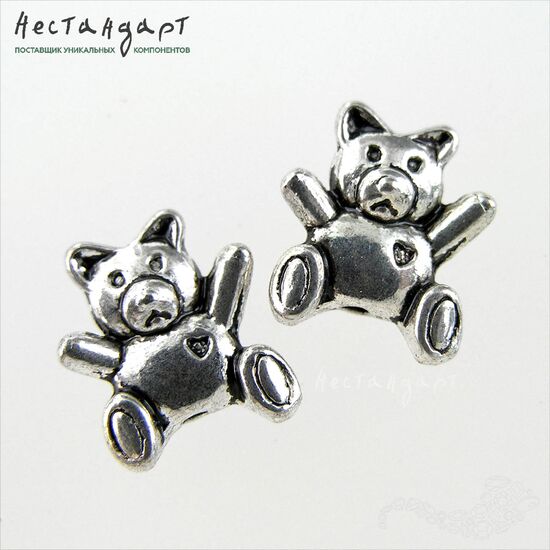 Бусина Teddy Bear 13х11 мм (уп. 2 шт.)