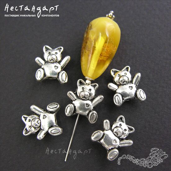 Бусина Teddy Bear 13х11 мм (уп. 2 шт.), изображение 2