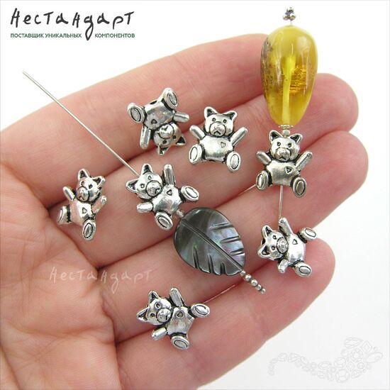 Бусина Teddy Bear 13х11 мм (уп. 2 шт.), изображение 3