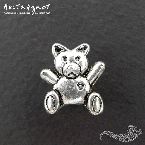 Бусина Teddy Bear 13х11 мм (уп. 2 шт.), изображение 4