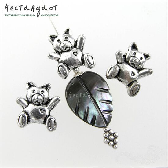 Бусина Teddy Bear 13х11 мм (уп. 2 шт.), изображение 5