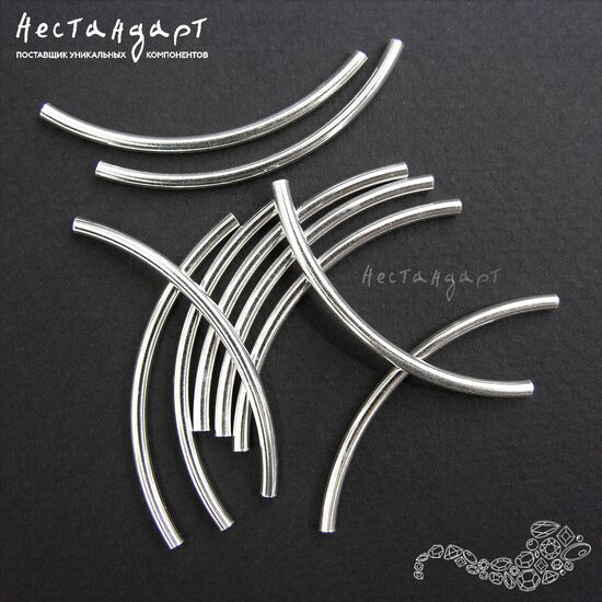 Бусина-трубочка Sterling Silver 41х2 мм