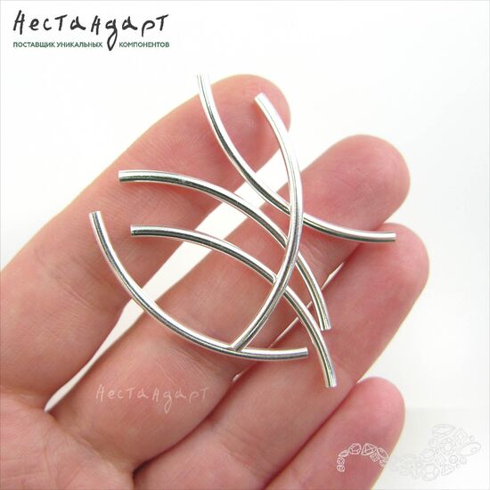 Бусина-трубочка Sterling Silver 41х2 мм, изображение 2