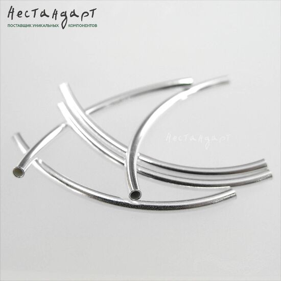 Бусина-трубочка Sterling Silver 41х2 мм, изображение 3