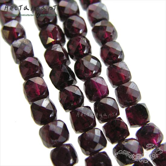 Гранат пироп-альмандин натуральный Cube 4 мм (уп. 10 шт.), изображение 4