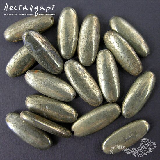 Пирит натуральный Smooth Olive 25х10 мм, изображение 2