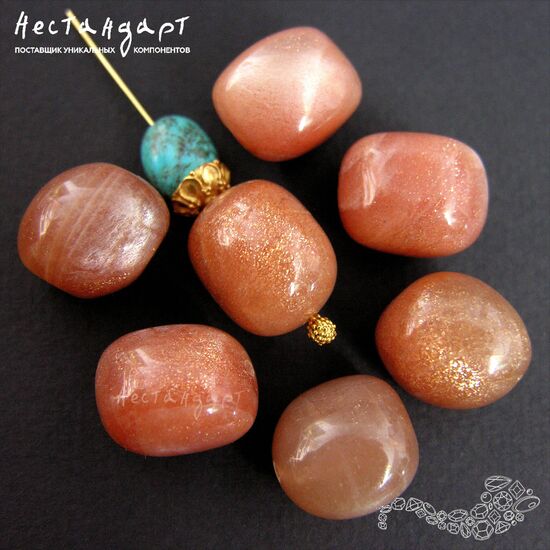 Олигоклаз натуральный гладкий Mist Pebble 16-17х13-14 мм, изображение 4