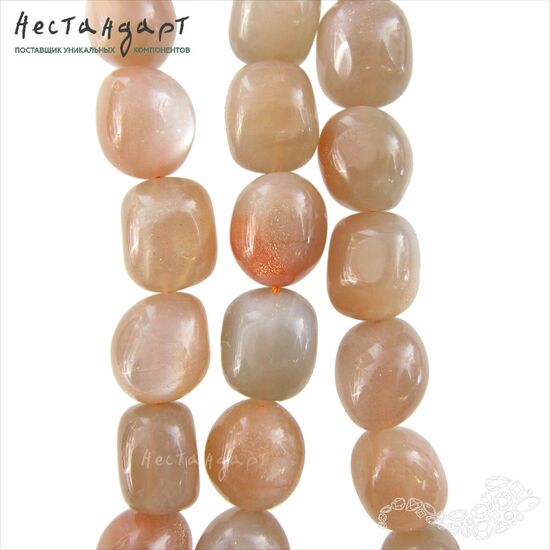 Олигоклаз натуральный гладкий Smoke Pebbles 16-17х13-14 мм