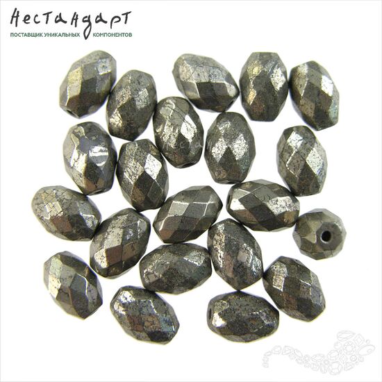 Пирит натуральный Cut Olive 8х6 мм