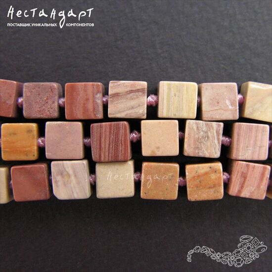 Яшма натуральная Сube 6-6,5 мм (уп.10 шт.), изображение 3