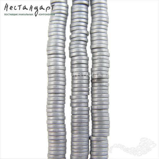 Гематит Roundel Disk Matt Silver 5х1 мм (уп. 20 шт.), изображение 4