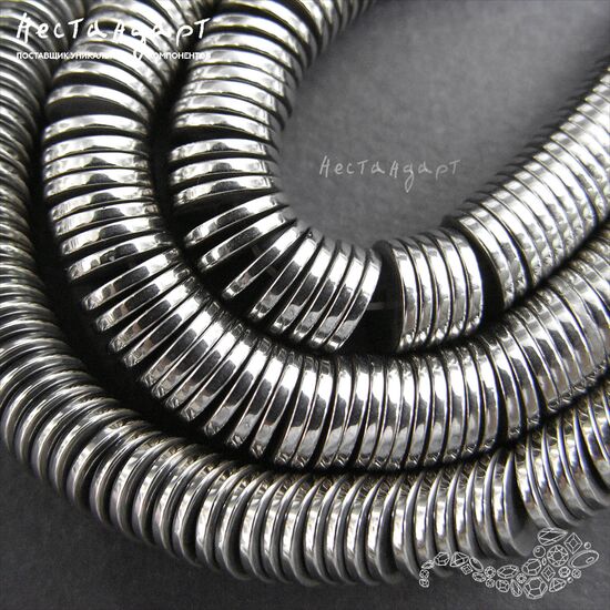 Гематит Roundel Disk Silver 8х1 мм (уп. 16 шт.), изображение 2