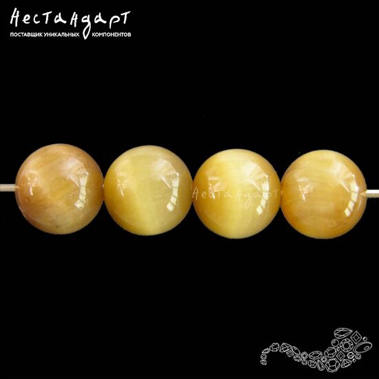 Тигровый глаз натуральный Golden Eye гладкий 8 мм (уп. 6 шт.)