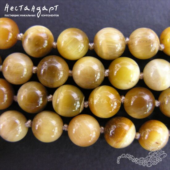 Тигровый глаз натуральный Golden Eye гладкий 8 мм (уп. 6 шт.), изображение 4