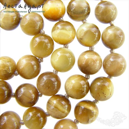 Тигровый глаз натуральный Golden Eye гладкий 8 мм (уп. 6 шт.), изображение 6