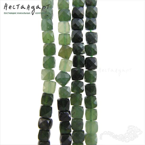 Нефрит натуральный Cube 4,5-5 мм (уп. 10 шт.), изображение 4