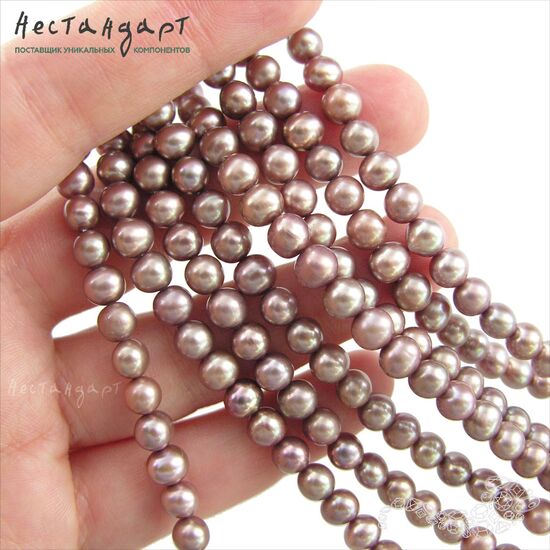 Жемчуг натуральный Opulent 6 мм (нить 10 см), изображение 2