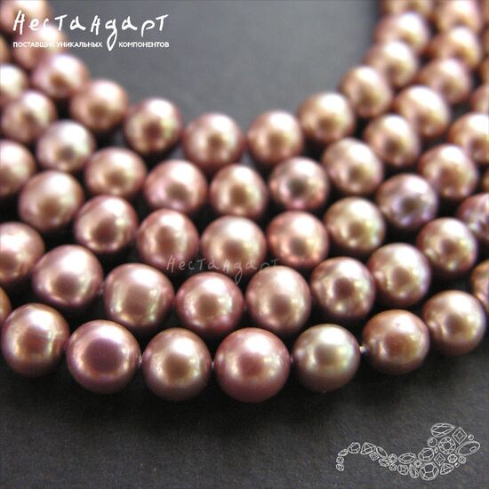 Жемчуг натуральный Opulent 6 мм (нить 10 см), изображение 3