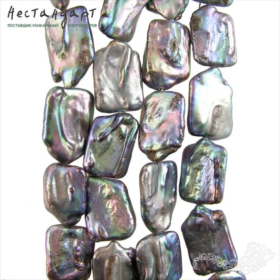 Жемчуг натуральный Baroque Peacock Black 26-32 мм, изображение 4