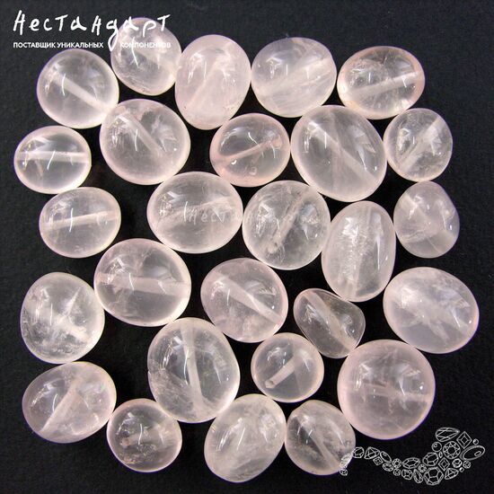 Кварц натуральный розовый Pebble 14-19х12-16 мм (уп. 2 шт.) Уценка, изображение 3