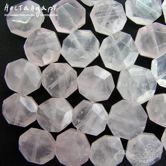 Кварц натуральный розовый Geometric 16х14 мм, изображение 3