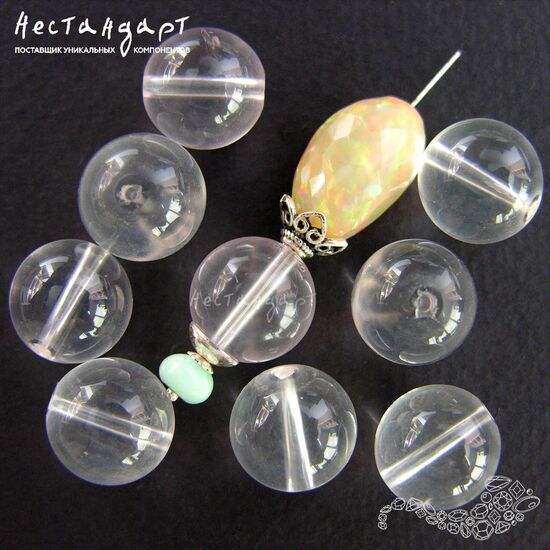 Горный хрусталь гладкий шар 12 мм (уп. 6 шт.)