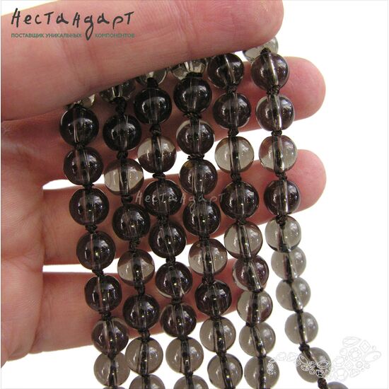 Кварц дымчатый натуральный 8 мм (уп.10 шт.), изображение 2