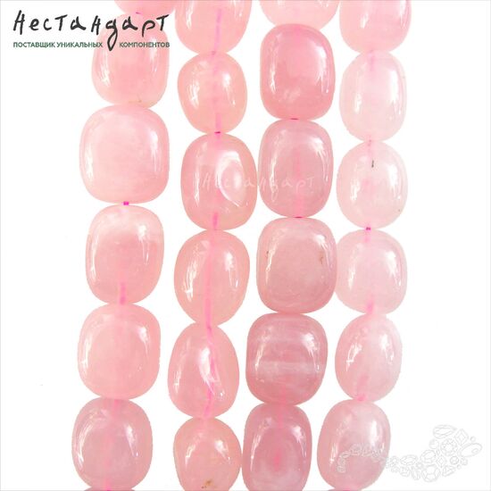 Кварц натуральный розовый Blush Pebble 16,5-19х13,5-15,5 мм, изображение 3