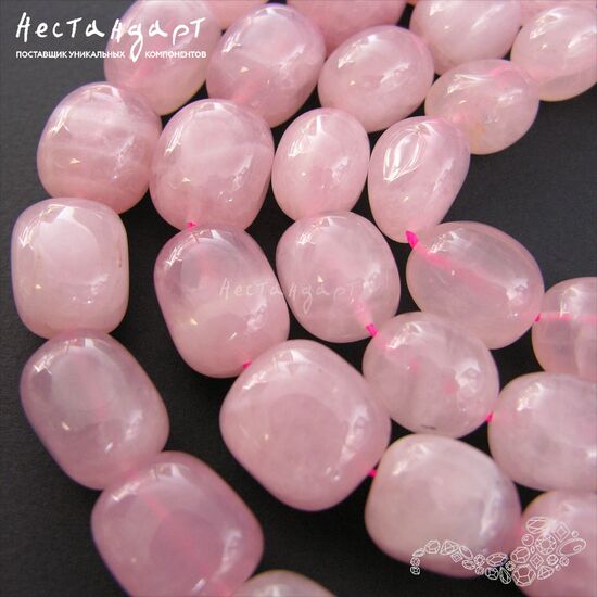 Кварц натуральный розовый Blush Pebble 16,5-19х13,5-15,5 мм, изображение 4