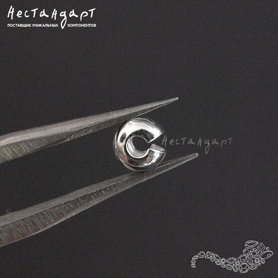 Маскировочные (обжимные) бусины Sterling Silver 3 мм, изображение 2