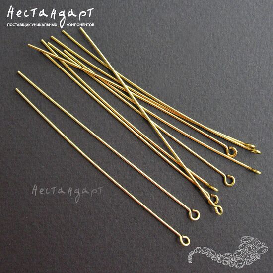 Пин с петлей латунь 70x0,8 мм (уп. 10 шт.)