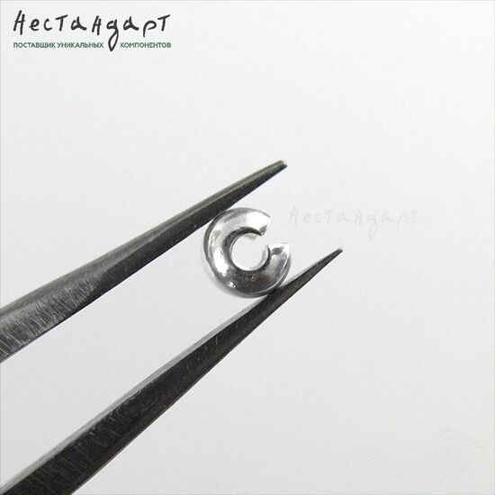 Маскировочные (Обжимные) бусины Sterling Silver 2,5 мм (уп. 10 шт.), изображение 2