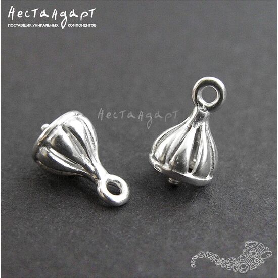 Концевик со штифтом Truffle Sterling Silver Rhodium Plated 9х5 мм, изображение 5