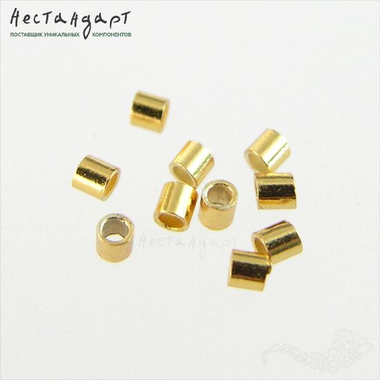 Кримп зажимной Vermeil Sterling Silver 1,5х1,5 мм (уп. 10 шт.)