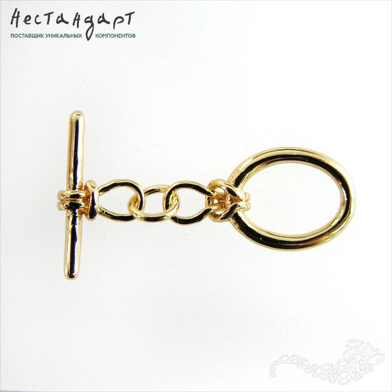 Замок-тогл Oval Knot Gold Plated 15х10 мм