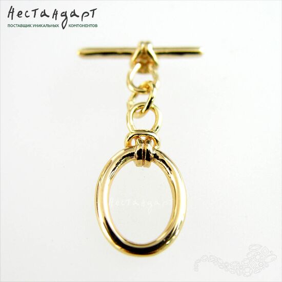 Замок-тогл Oval Knot Gold Plated 15х10 мм, изображение 4