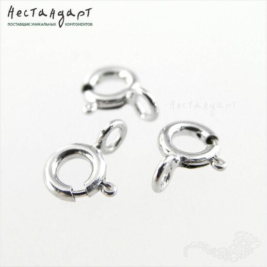 Замок-кольцо Шпрингельный Sterling Silver Rhodium Plated 5 мм